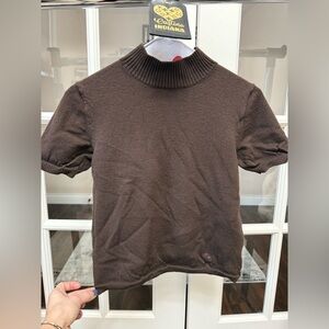 BURBERRY brown short sleeve sweater